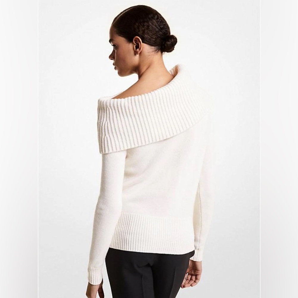 Ann Taylor Off-Shoulder Ribbed Trim Sweater